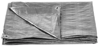 Plachta Tarpaulin Medium 10x15 m, 100 g/m, zakrývacia, SILVER, strieborná, s okami